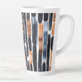 Navy Blue Rust Orange Stripes Milchtasse (Rechts)