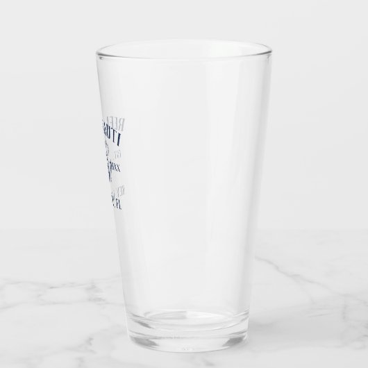 Navy Blue Rustic Anchor | Name des Schiffes Glas (Links)