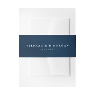 Navy Blue Rustic Boho Wedding Einladungsbanderole