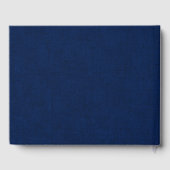Navy Blue Rustic Burlap Wedding Foto Gästebuch (Rückseite)