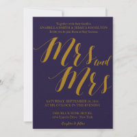 Navy Blue Rustic Chic Mrs. und Mrs. Lesbian Weddin
