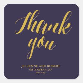 Navy Blue Rustic Chic Wedding Danke Stickers