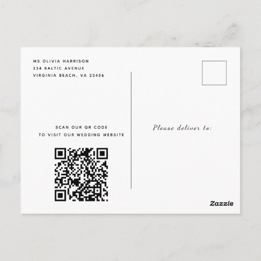 Navy Blue Rustic Holz String Leuchten Save the Dat Postkarte (Rückseite)