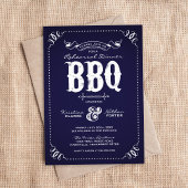 Navy Blue Rustic Probe Dinner GRILLEN Einladung