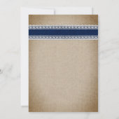 Navy Blue Rustic Sunflower Brautparty Einladung (Rückseite)