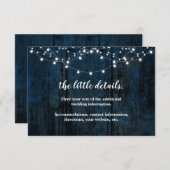 Navy Blue Rustic Wood Begleitkarte (Vorne/Hinten)