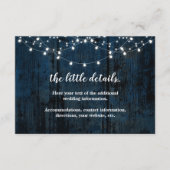 Navy Blue Rustic Wood Begleitkarte (Vorderseite)