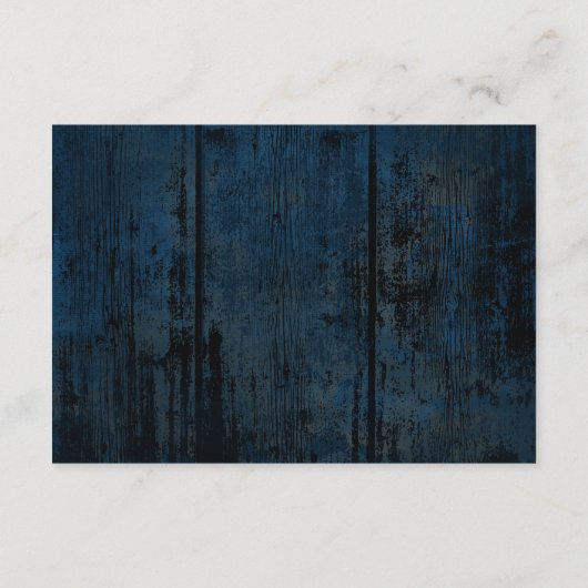 Navy Blue Rustic Wood Begleitkarte (Rückseite)