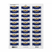 Navy Blue Rustic Wood Sunflower Return Address (Vorne)