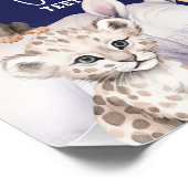 Navy Blue Safari Jungle Animals 1 Meilenstein Fotodruck (Ecke)