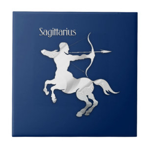 Navy Blue Sagittarius Zodiac Fliese