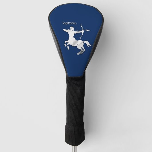 Navy Blue Sagittarius Zodiac Golf Headcover (Vorderseite)