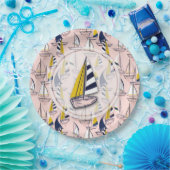 Navy Blue Sailboote Party Pappteller (Party)