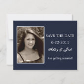 Navy Blue Save the Date lädt ein (Vorderseite)