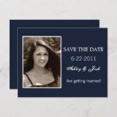 Navy Blue Save the Date lädt ein (Vorne/Hinten)