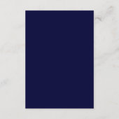 Navy Blue Scandinavian Minimal Wedding Design Begleitkarte (Rückseite)
