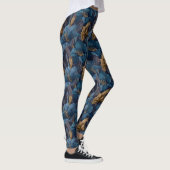 Navy Blue Schwangerschaft Amaryllis Blumen Muttert Leggings (Rechts)
