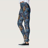 Navy Blue Schwangerschaft Amaryllis Blumen Muttert Leggings (Links)
