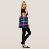 Navy Blue Scottish Tartan Kariert Pink White Strip Tasche (Am Model)