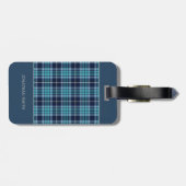 Navy Blue Scottish Tartan Pattern Gepäckanhänger (Rückseite horizontal)