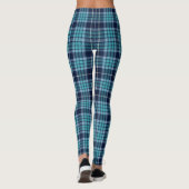 Navy Blue Scottish Tartan Pattern Leggings (Rückseite)