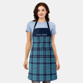 Navy Blue Scottish Tartan Pattern Schürze (Getragen)