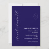 Navy Blue Script 30. Geburtstag Einladung (Vorderseite)
