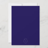 Navy Blue Script 30. Geburtstag Einladung (Rückseite)