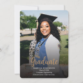 Navy Blue Script 5 Foto Abschluss Ankündigung