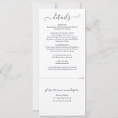 Navy Blue Script Minimalistisch in einer Hochzeit Einladung (Rückseite)
