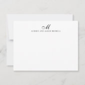 Navy Blue Script Monogram Modern Stationery Mitteilungskarte (Vorderseite)