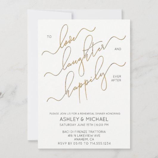 Navy Blue Script Probe Dinner Einladung (Vorderseite)