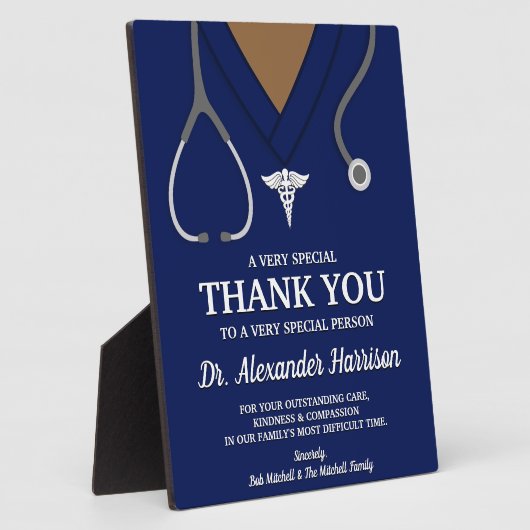 Navy Blue Scrubs Medical Beruflich Danke Fotoplatte (Seite)
