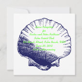 Navy Blue Sea Muschel Luau Empfang Einladung (Rückseite)