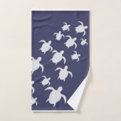 Navy Blue Sea Turtle Bathroom Hand Towel  Badhandtuch Set (Handtuch)