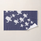 Navy Blue Sea Turtle Bathroom Hand Towel  Badhandtuch Set (Handtuch)