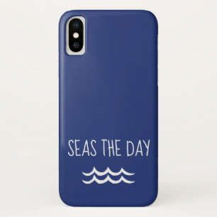 Navy Blue Seas the Day Waves Nautic Case-Mate iPhone Hülle