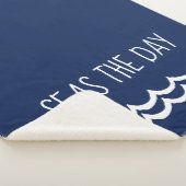 Navy Blue Seas the Day Waves Nautic Sherpadecke (3/4)