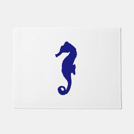 Navy Blue Seepferd Fußmatte (Vorderseite)
