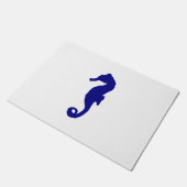 Navy Blue Seepferd Fußmatte (Schrägansicht)