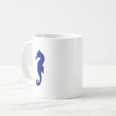 Navy Blue Seepferd Kaffeetasse (Vorderseite Links)