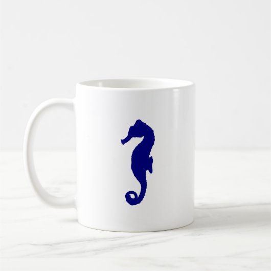 Navy Blue Seepferd Kaffeetasse (Links)