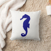 Navy Blue Seepferd Kissen (Decke)