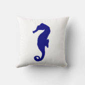 Navy Blue Seepferd Kissen (Rückseite)