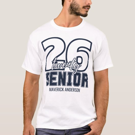 Navy Blue Senior Class of 2026 Graduation T-Shirt (Vorderseite)