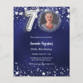 Navy Blue Silber Foto 70. Geburtstagsfeier (Vorderseite)