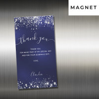 Navy Blue silber Glitzer Magnet danke Karte