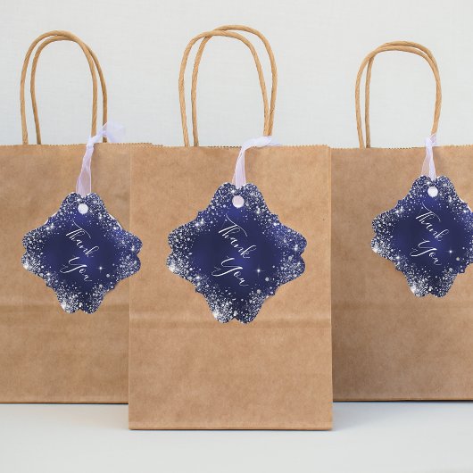 Navy Blue Silber Vielen Dank Geschenkanhänger