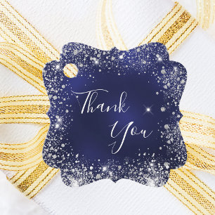 Navy Blue Silber Vielen Dank Geschenkanhänger