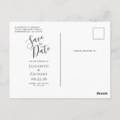 Navy Blue Silver Agate Custom Foto Save the Date Postkarte (Rückseite)